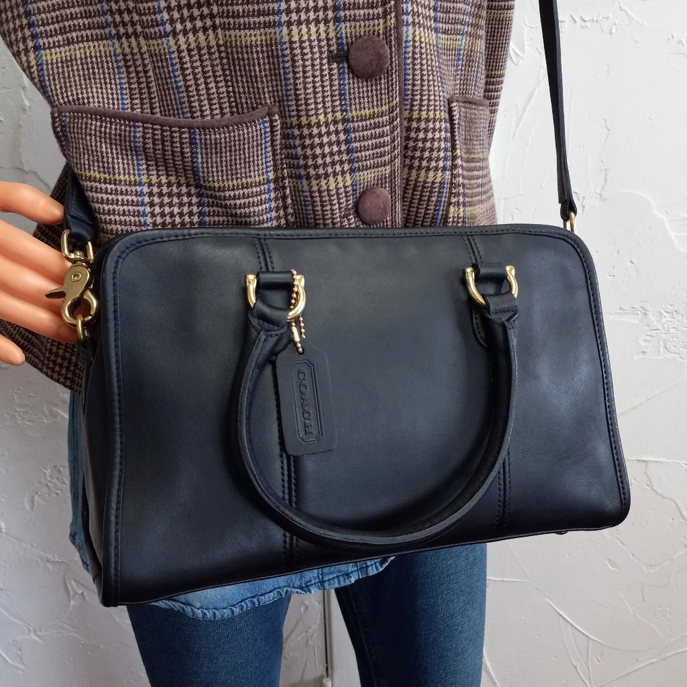 Coach Vintage Beaumont Satchel/Crossbody #9871, Navy Blue - Picture 4 of 16